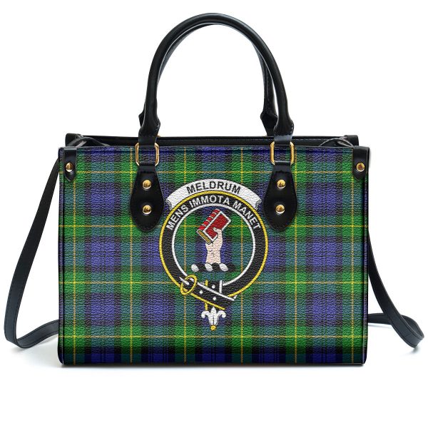 Meldrum Tartan Crest Leather Handbag Fashion - Image 2