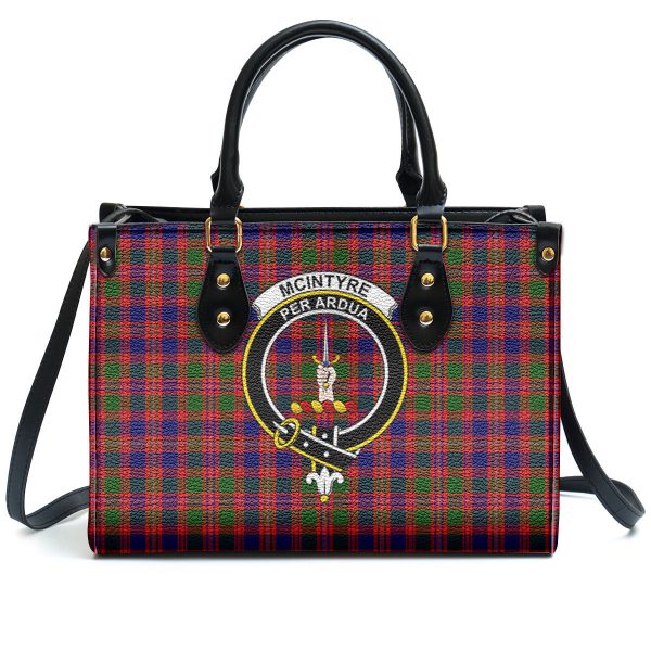 McIntyre Modern Tartan Crest Leather Handbag Online now - Image 2