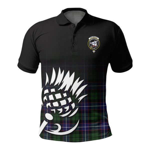Galbraith Modern Tartan Crest Polo Shirt - Thistle Black Style Online Sale