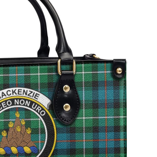 MacKenzie Ancient Tartan Crest Leather Handbag Online - Image 5