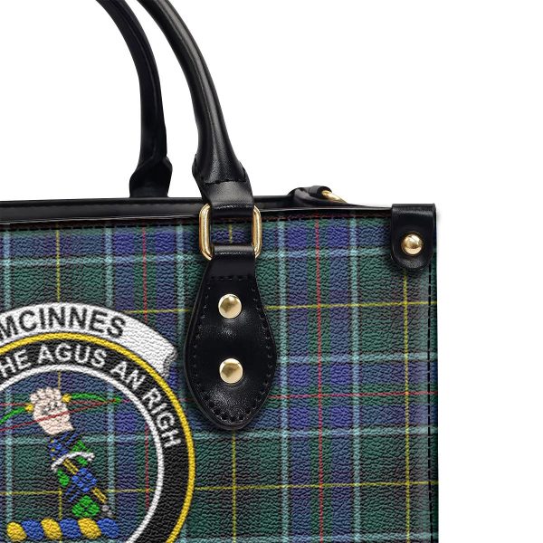 McInnes Modern Tartan Crest Leather Handbag For Discount - Image 5