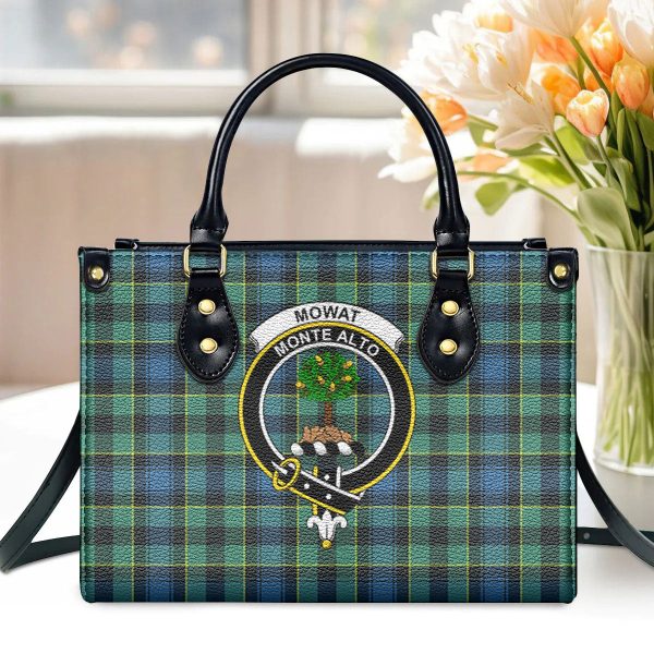 Mowat Ancient Tartan Crest Leather Handbag Fashion