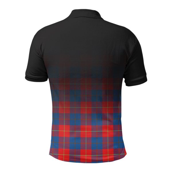 Galloway Red Tartan Crest Polo Shirt - Thistle Black Style Discount - Image 2