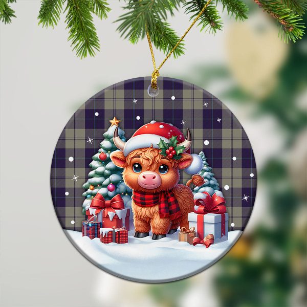 Cunningham Dress Blue Dancers Tartan Christmas Ceramic Ornament - Highland Cow Winter Style Sale - Image 2