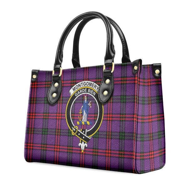 Montgomery Modern Tartan Crest Leather Handbag Online now - Image 3