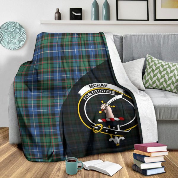 McRae Hunting Ancient Tartan Crest Blanket Wave Style Online now - Image 3