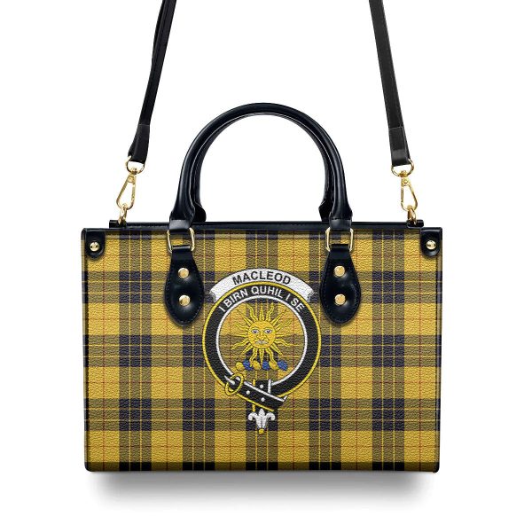 MacLeod of Lewis Ancient Tartan Crest Leather Handbag Sale - Image 4