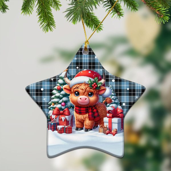 Clark Ancient Tartan Christmas Ceramic Ornament - Highland Cow Winter Style For Discount - Image 4