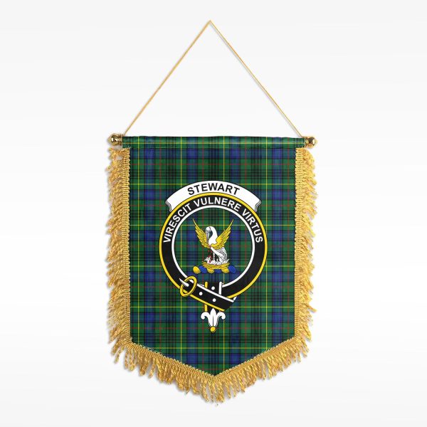 Stewart Hunting Modern Tartan Crest Wall Hanging Banner Supply