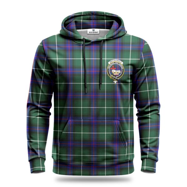 MacDonald of the Isles Hunting Modern Tartan Crest Hoodie For Discount - Image 2
