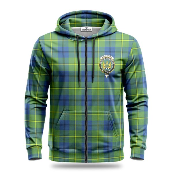 Johnstone Ancient Tartan Crest Hoodie Hot on Sale - Image 3