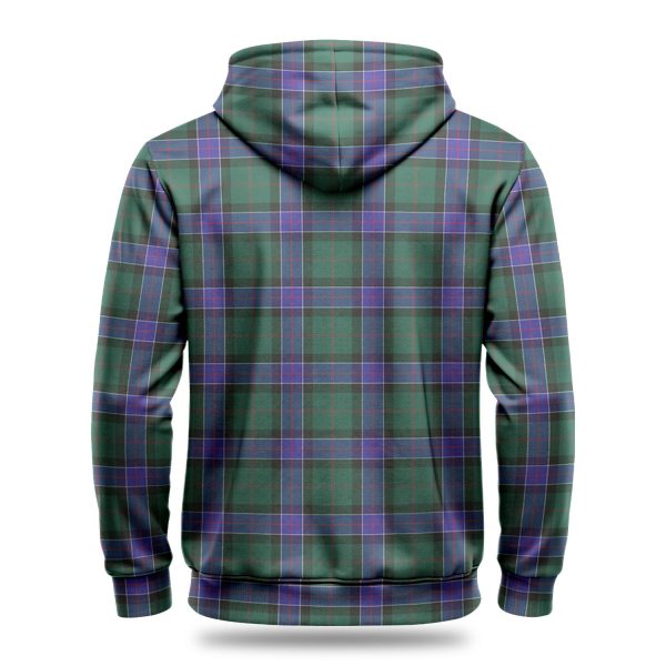 Sinclair Hunting Modern Tartan Crest Hoodie For Sale - Image 4