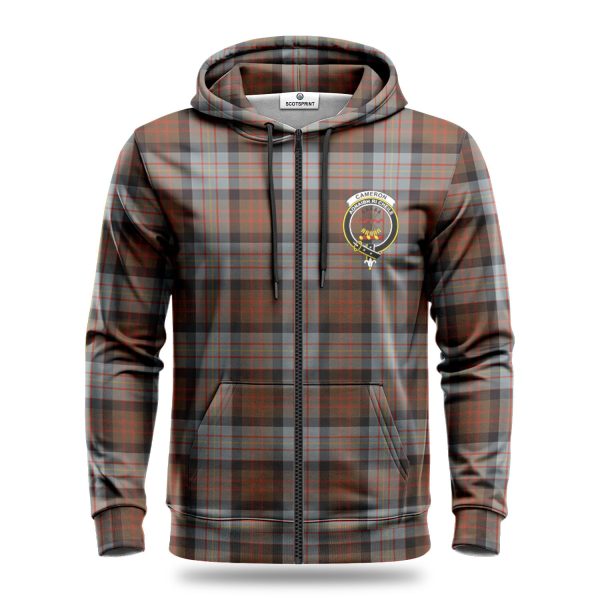 Cameron of Erracht Weathered Tartan Crest Hoodie Hot on Sale - Image 3