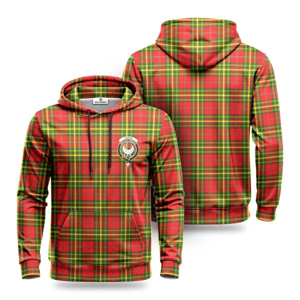 Leask Tartan Crest Hoodie Hot on Sale
