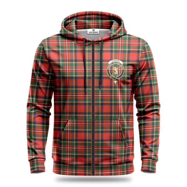 Stewart Royal Modern Tartan Crest Hoodie Online now - Image 3