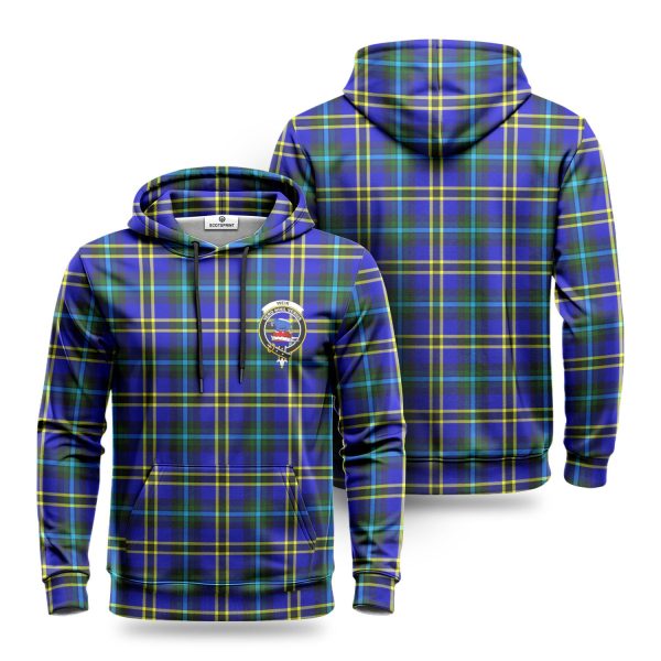 Weir Modern Tartan Crest Hoodie For Sale