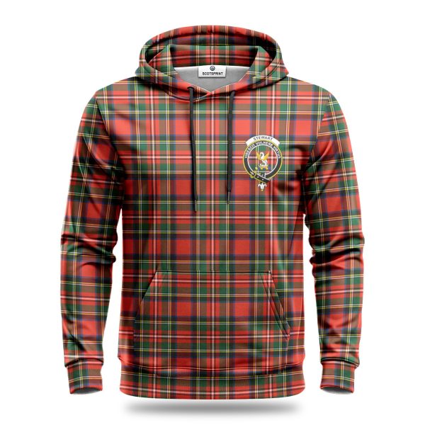 Stewart Royal Modern Tartan Crest Hoodie Online now - Image 2