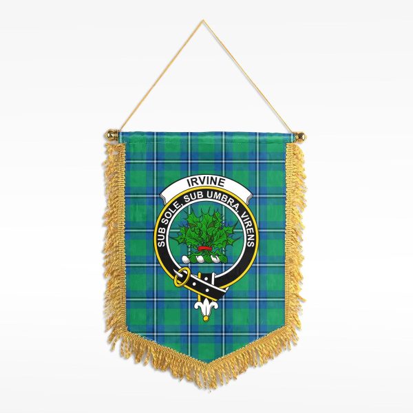 Irvine Ancient Tartan Crest Wall Hanging Banner Cheap