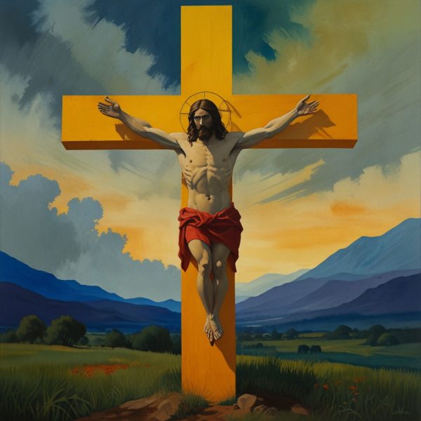 The Golden Vision: A Watercolor Homage to The Yellow Christ  on Sale